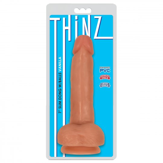 Thinz 7 Inch Slim Dildo With Balls -Light