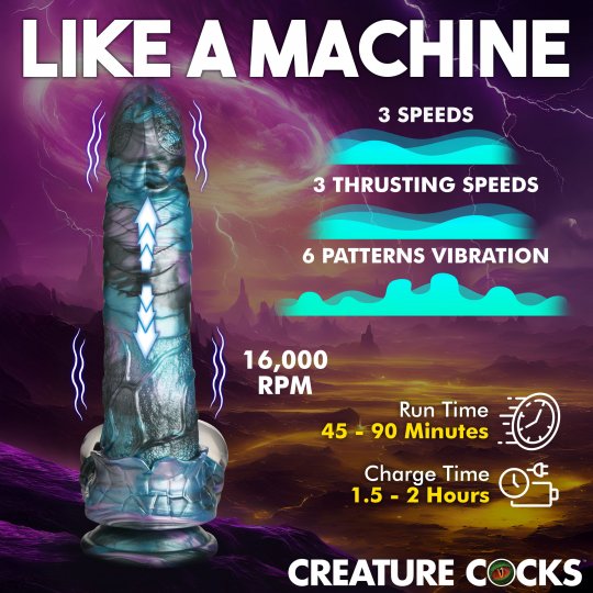 Astro-Thrust Thrusting and Vibrating Silicone Dildo