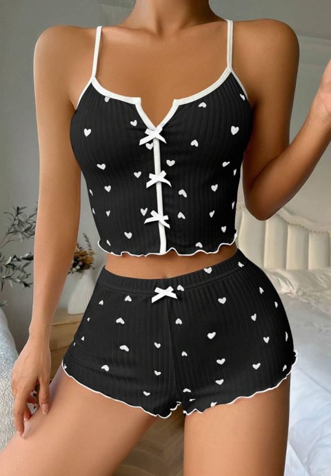 Charming Pink Heart Print Set
