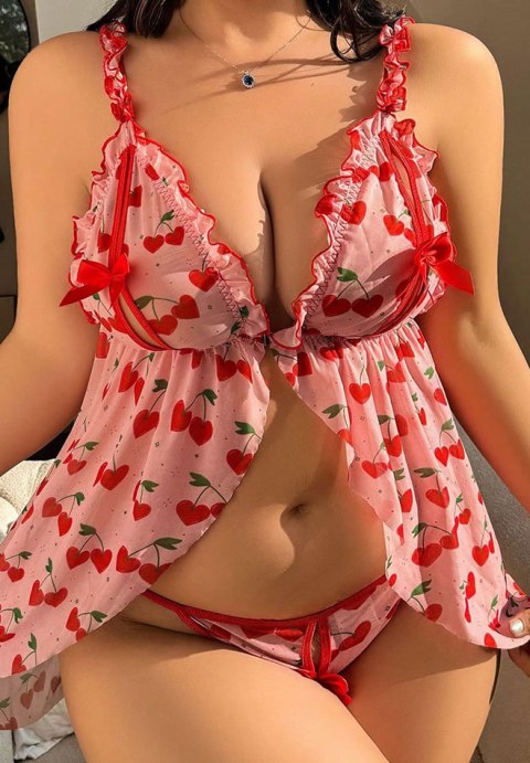Womens Lingerie Sexy Mesh Babydoll V Neck Sleepwear Nightgowns for Women Chemise