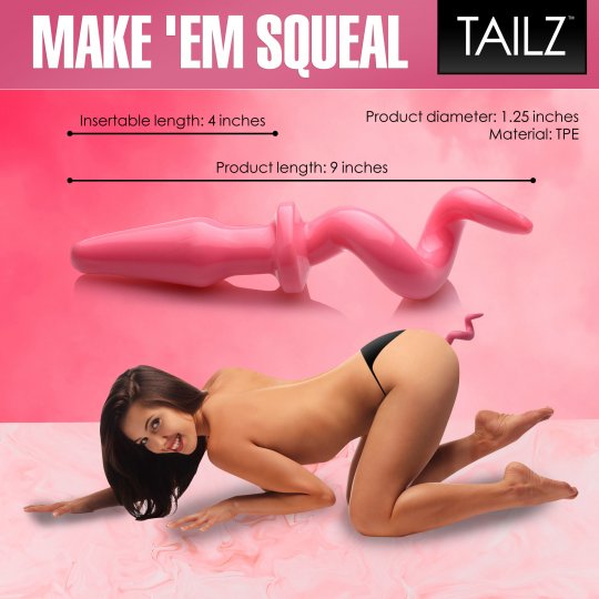 Swine Pig Neoprene Hood And Piggy Tail Anal Plug Bundle