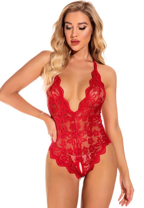 Stunning Lace Teddy with Strappy Neckline