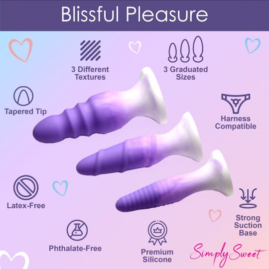 3 Piece Silicone Butt Plug Set