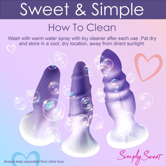 3 Piece Silicone Butt Plug Set