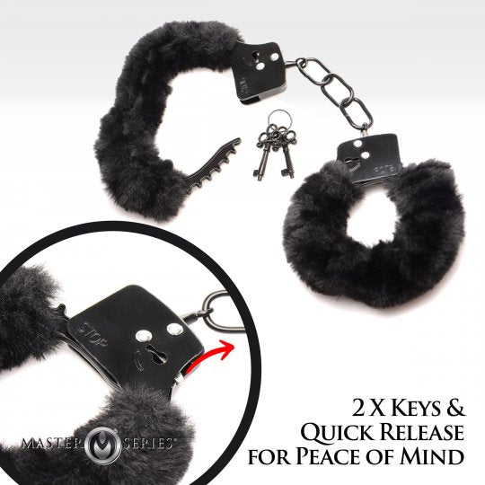 Cuffed In Fur Furry Handcuffs- Black