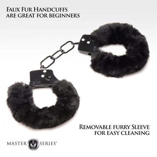 Cuffed In Fur Furry Handcuffs- Black