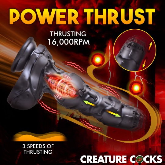 Cyborg Cock Thrusting and Vibrating Silicone Dildo