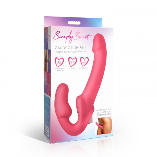 Candy Crush - Pink Vibrating Strapless Strap-On