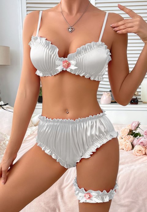 Charming Pink Ruffled Lingerie Set