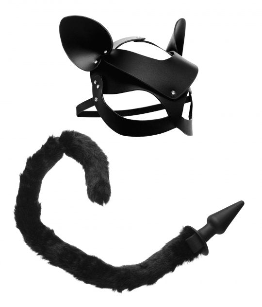 Cat Tail Anal Plug and Mask Set