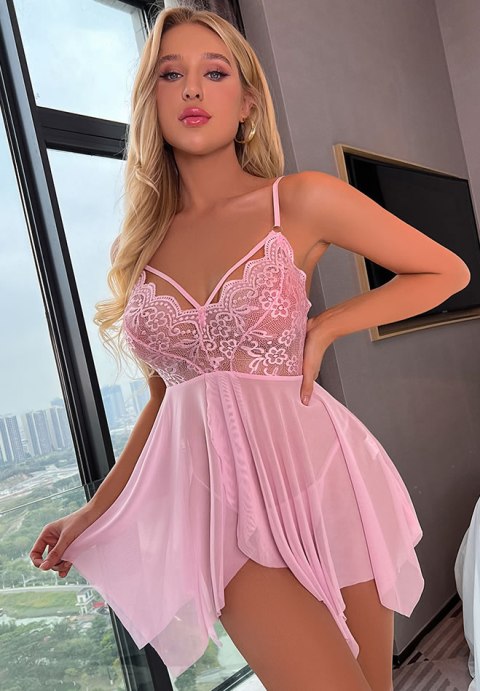 Walk It Off Pink Babydoll Set