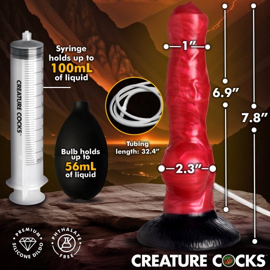 Hell Hound Squirting Silicone Dildo