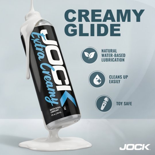 JOCK Premium & JOCK Extra Creamy Water Based Lubricant 8oz Dual Pack