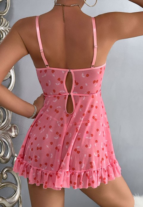 Romantic Pink Cherry Print Chemise