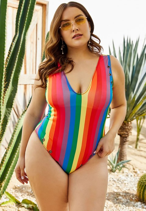 Plus Size Right On Rainbow One Piece Swimsuit