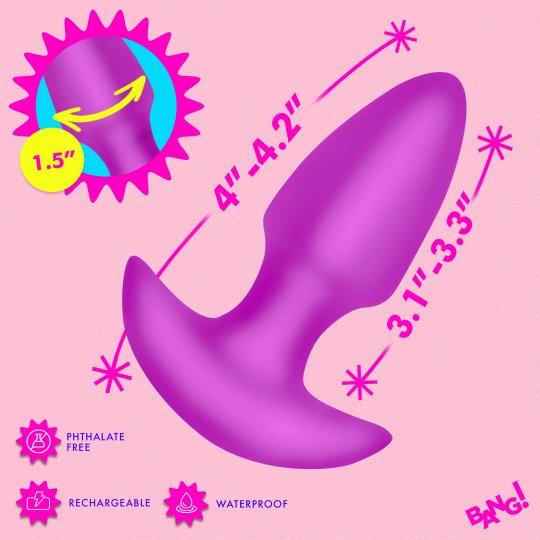 Thrusting & Vibrating Silicone Butt Plug