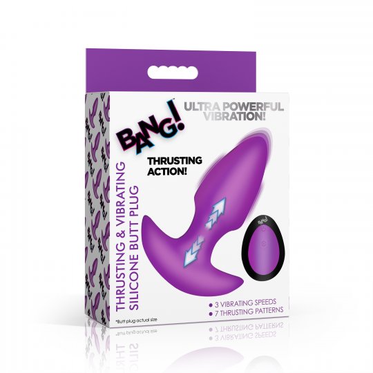 Thrusting & Vibrating Silicone Butt Plug