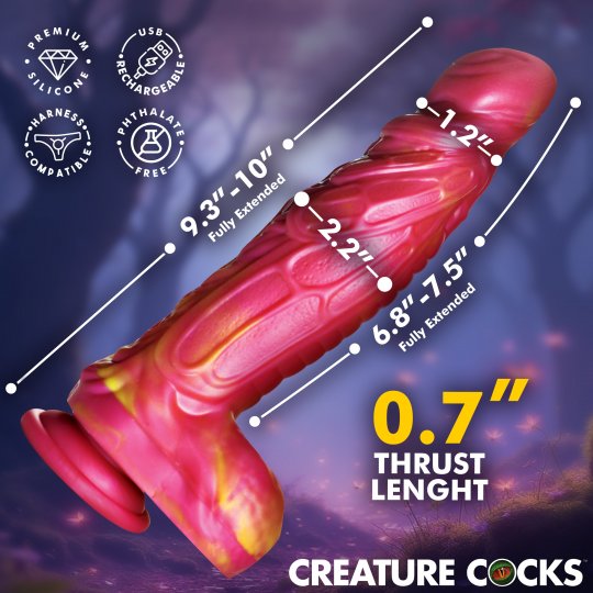 Vespid Thrusting & Vibrating Silicone Dildo