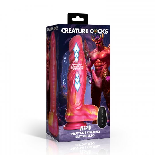 Vespid Thrusting & Vibrating Silicone Dildo